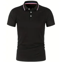 2025 Hot Sale Men's Summer Casual Breathable Comfortable Polo Shirt Men's Solid Color High Quality Short Sleeve T-Shirt