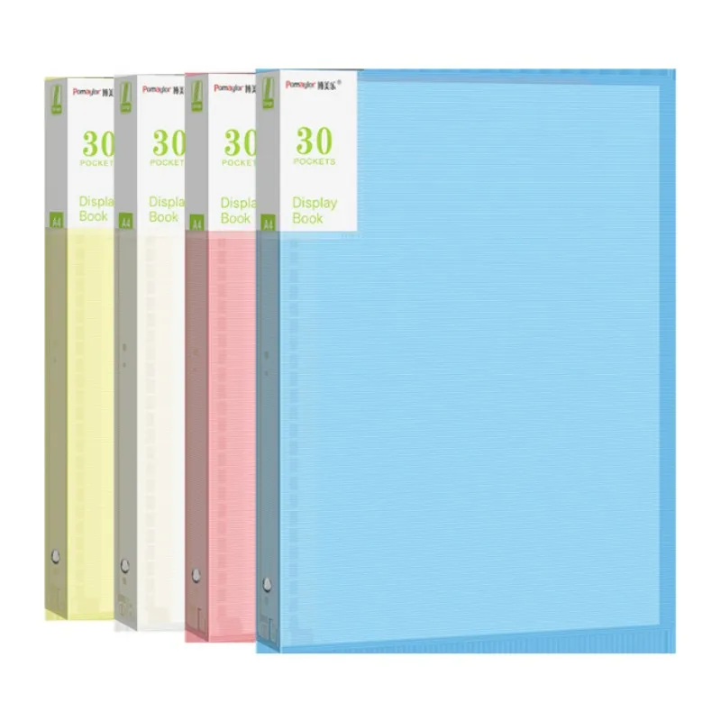 

30-страничная цветная матовая папка формата A4/B5, буклет, прозрачная сумка-вставка, офисные папки для билетов, органайзер для документов