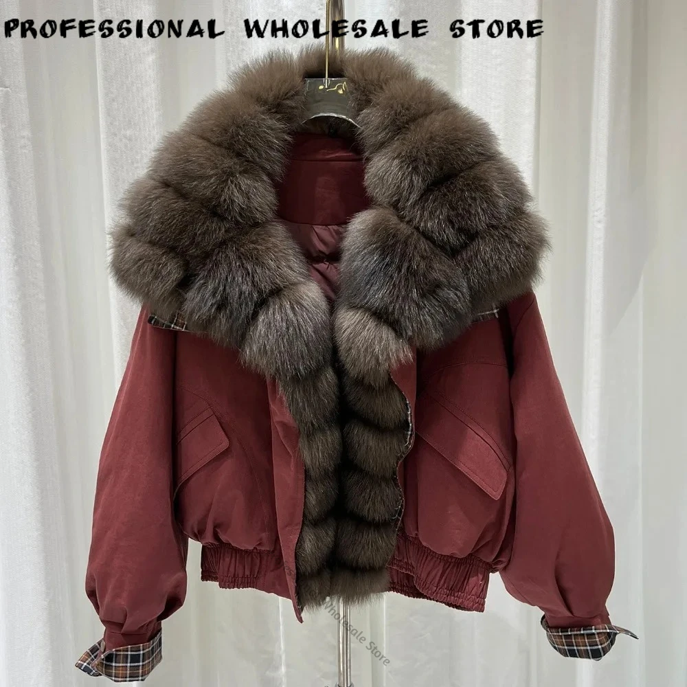 High Quality Women's Short Down Jacket 2026 Winter Fur Collar Coat Slim Fit Warm Padded Daily Commuting Outerwear for Ladies