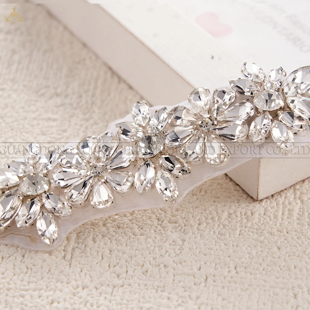 1 pz strass cintura da sposa diamante abito da sposa cintura cristallo fascia da sposa per abito da sposa accessori Appliques per abbigliamento