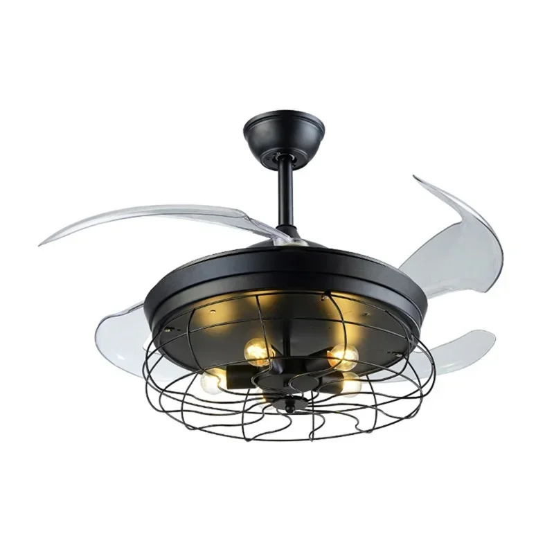 COLIN-Plafonnier LED Contemporain avec Ventilateur, Lame de Ventilateur Invisible, Noir, Maison, Salle à Manger, Chambre, Restaurant, 220V, 110V