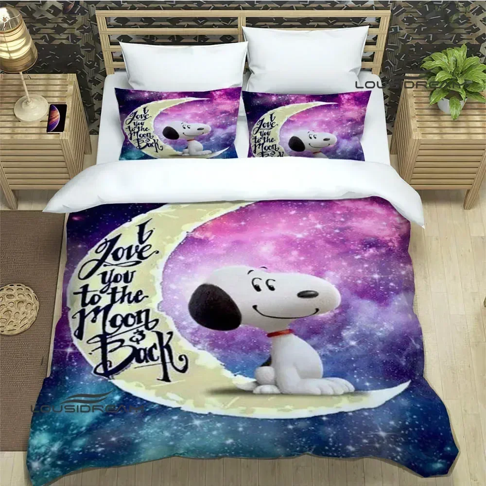 Cute Cartoon S-Snoopy Bedding Sets exquisite bed supplies set duvet cover bed comforter set bedding set luxury birthday gift