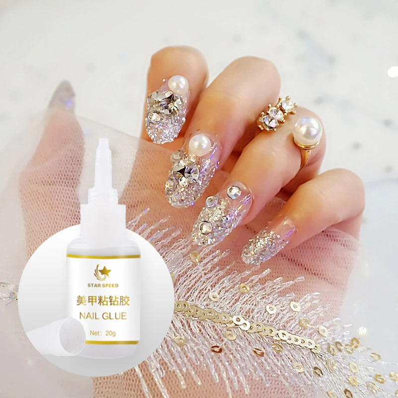 High Quality 20g Nail Glue Clear Bottle Nail Art Decoration Adhesive Gel for Rhinestone