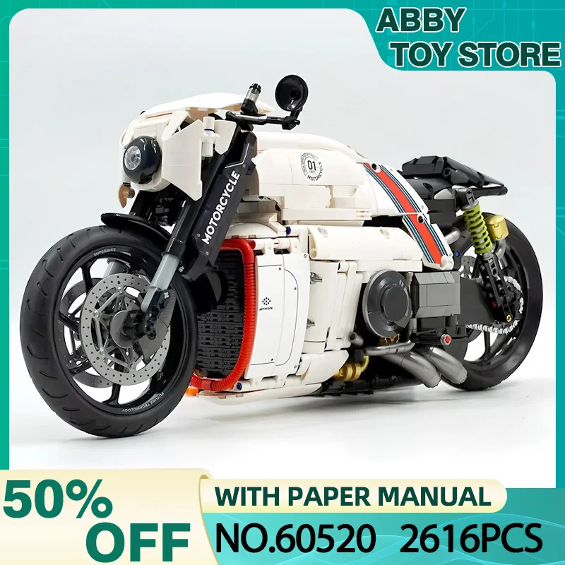 GULY 60520 MOC 2 in 1 Technical 1:5 Motorcycle Model Lotus C-01 Robot Building Blocks Brick Assembly Toy Christmas Gift For Kids