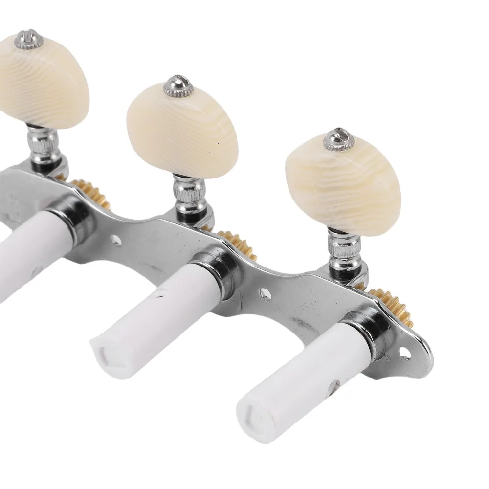 Metal Guitar Tuners Machine Heads 3L3R Configuration 1:18 Gear Ratio String Pegs Tuners Silver Guitar Tuning Pegs