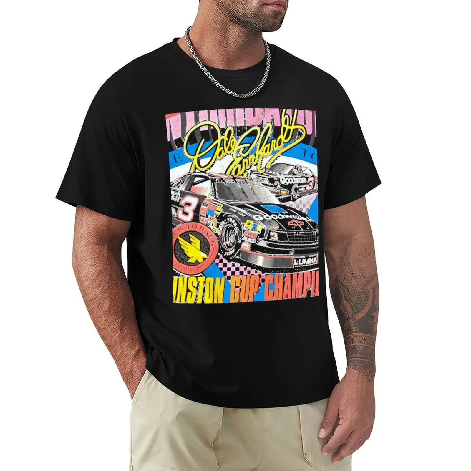 Dale Nascar Intimidator Vintage Essential Funny T-Shirt Big and Tall Short Sleeve Tee