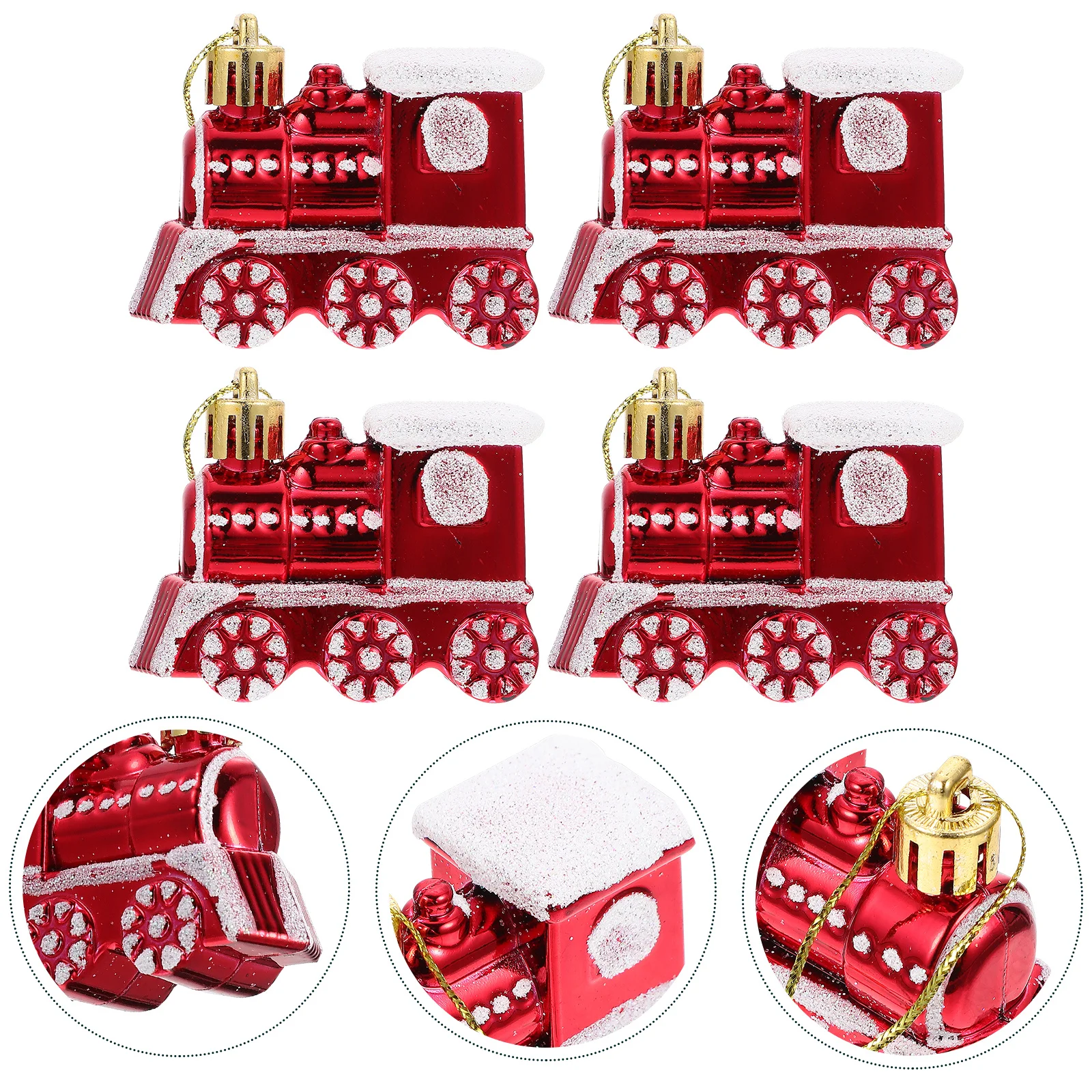 

4Pcs Christmas Tree Ornaments Colorful Train Car Hanging Decor for Holiday Party Wedding Home Shop Bar Tree Decoration