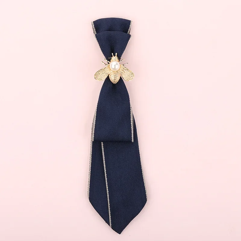 Fashion New Pearl Bee Bow Tie Women's College Style British Shirt Uniform Accessories High-quality Handmade Jewelry