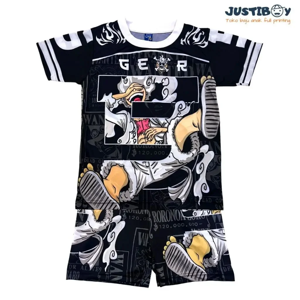 

2026 New Japanese Anime Bandai Dragon Ball One Piece Short-sleeved T-shirt Set for Men's Jersey Sports Children