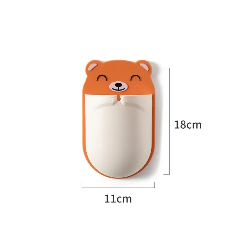 Wall Mounted Bear Toothbrush Holder Cup Cartoon Tooth Brush Holder Free Punch Storage Bathroom Organizer Bathroom Accessories