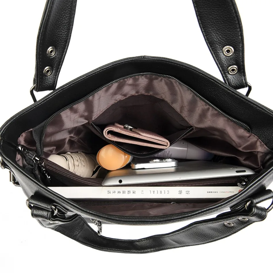 Genuine Leather Handbags for Women 2024 Casual Shoulder Bags Luxury Designer Ladies Large Capacity Crossbody Messenger Bags Sac
