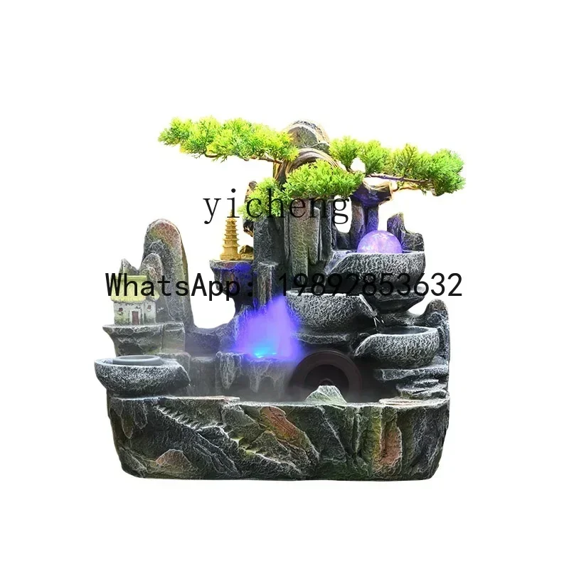 feng shui wheel rockery fountain office living room lucky landscape ornament decoration