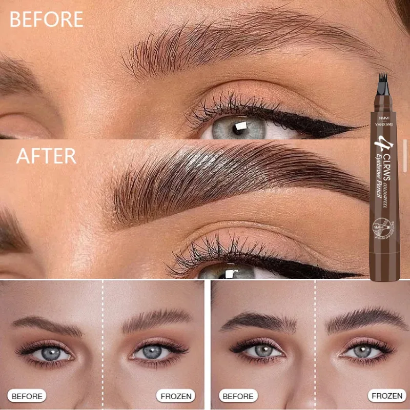 Crayon à sourcils étanche et étanche, pour sourcils sauvages, longue durée, enraciné, un Quad, liquide