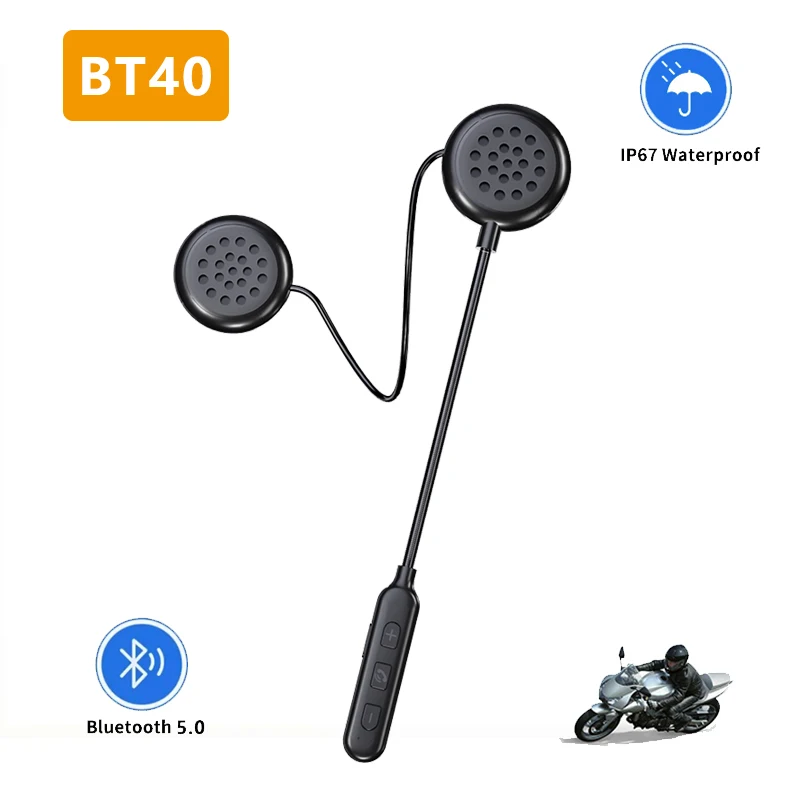 

BT40 Летний мотоциклетный шлем Беспроводная Bluetooth-гарнитура Supe Качество звука Автоответ Voicer Подключение набора номера 2 телефона