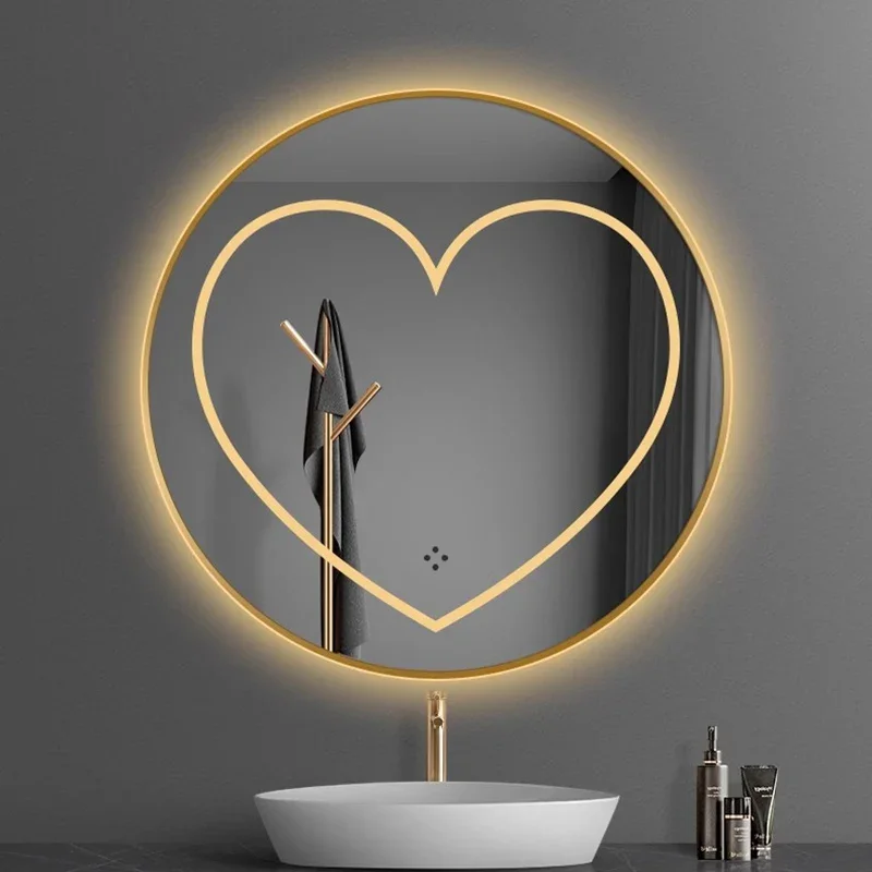 Heart Cute Mirror Wall Bathroom Hanging Portable Makeup Long Funky Big Luxury Mirror Aesthetic Modern Espelhos Home Decorations
