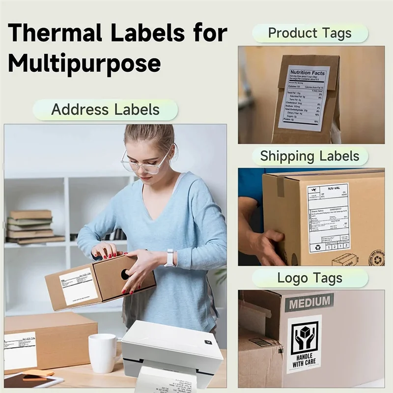 ABFM-Direct Thermal Labels 500 Labels Per Stacked -Strong Adhesive For Shipping Label