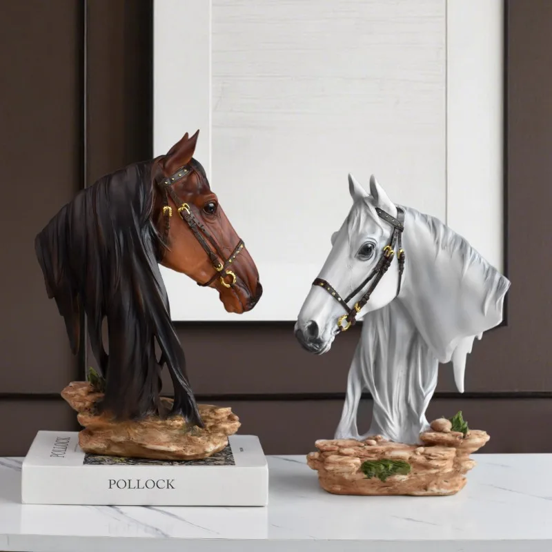 Advanced European Style Home Resin Victory Horse Statue, Living Room, Cabinet