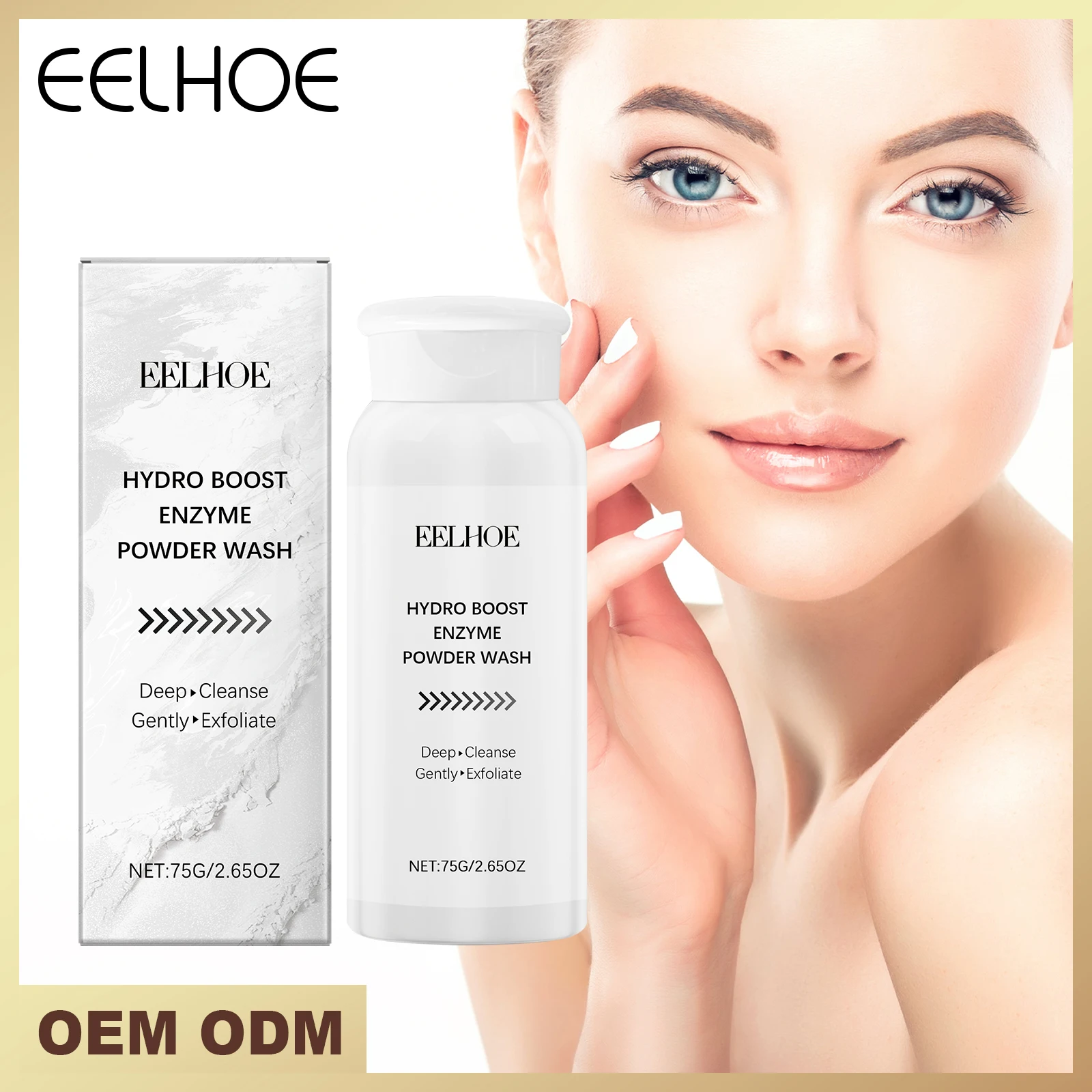 

EELHOE Powder Cleanser Gentle Oil-Free Face Wash Hydrating Foaming Powder Sensitive Skin Daily Cleansing Non-Drying Formula