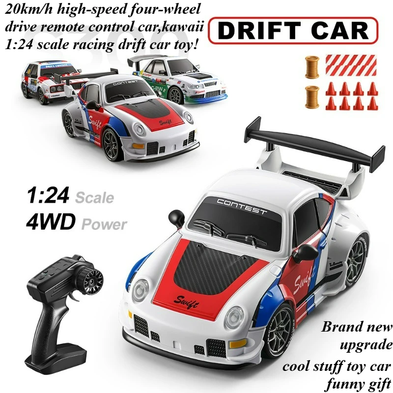 Cool Stuff Toy Car Funny Gift-1:24 High-speed 4WD Rc Drift Car,Remote Control Car Toy,kawaii Racing Stunt Rc Cars,Toys for Kids