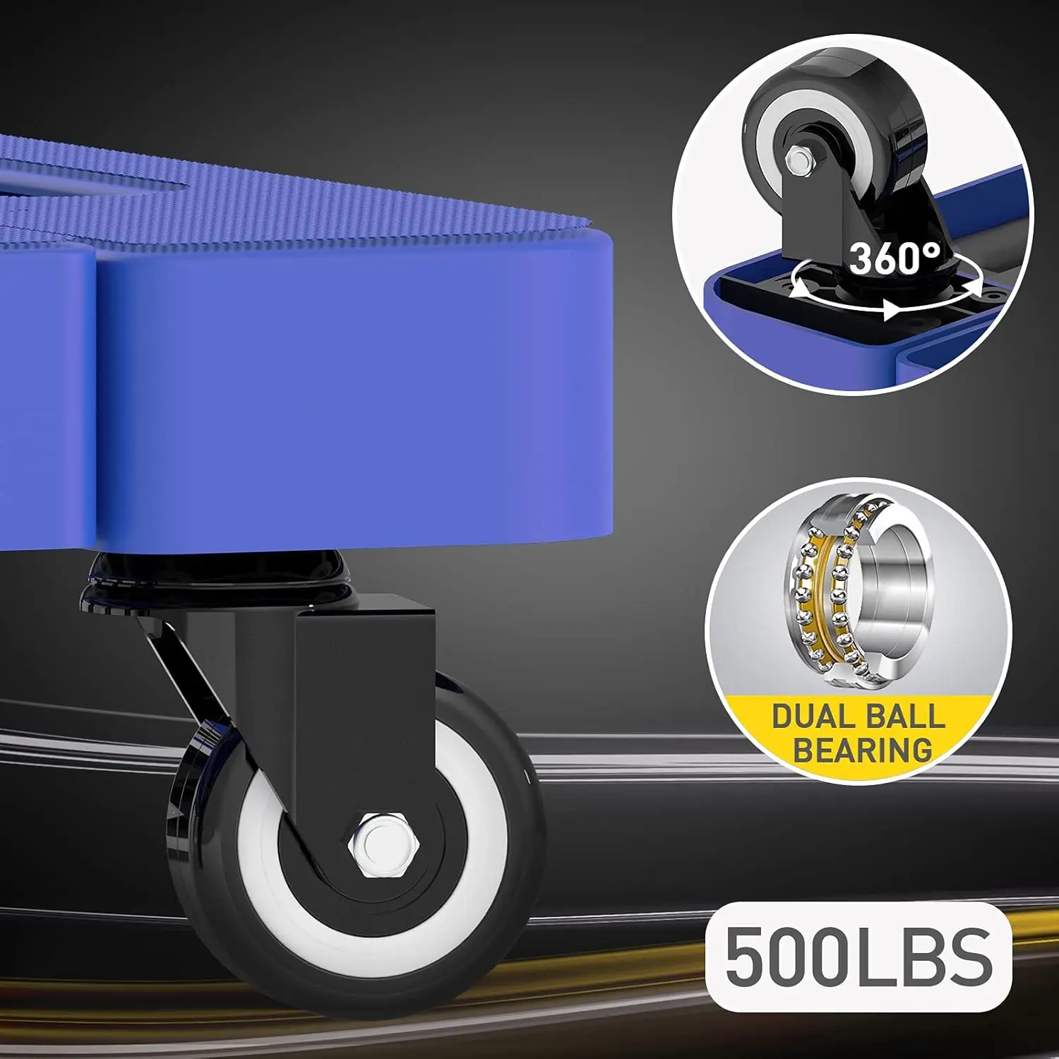 Fold Up Portable Dolly Folding Hand Truck for Moving with 6 Wheels 2 Bungee Cords for Luggage Travel Moving Shopping