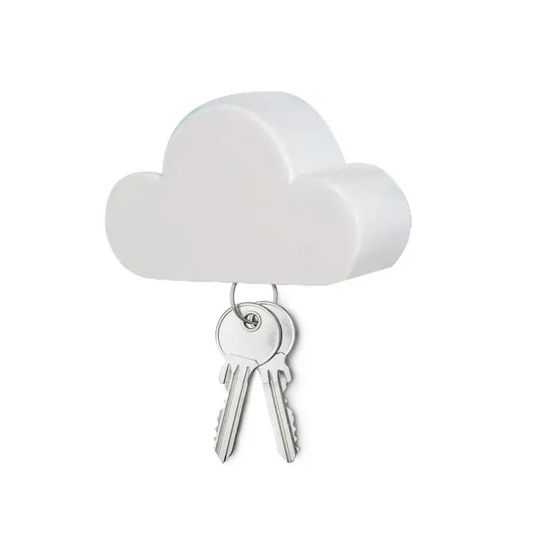 White Cloud Key Holder Strong Magnet Key Ring Holder With Adhesive Home Decorations Cloud Key Rack Novelty Holds Multiple Keys