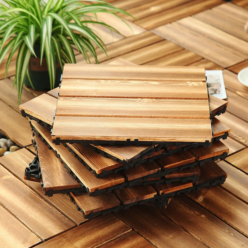 Decoration Of Household Splicing Solid Wood Flooring,Terrace,Courtyard,Outdoor Ground,Balcony Renovation,Solid Wood Floorin