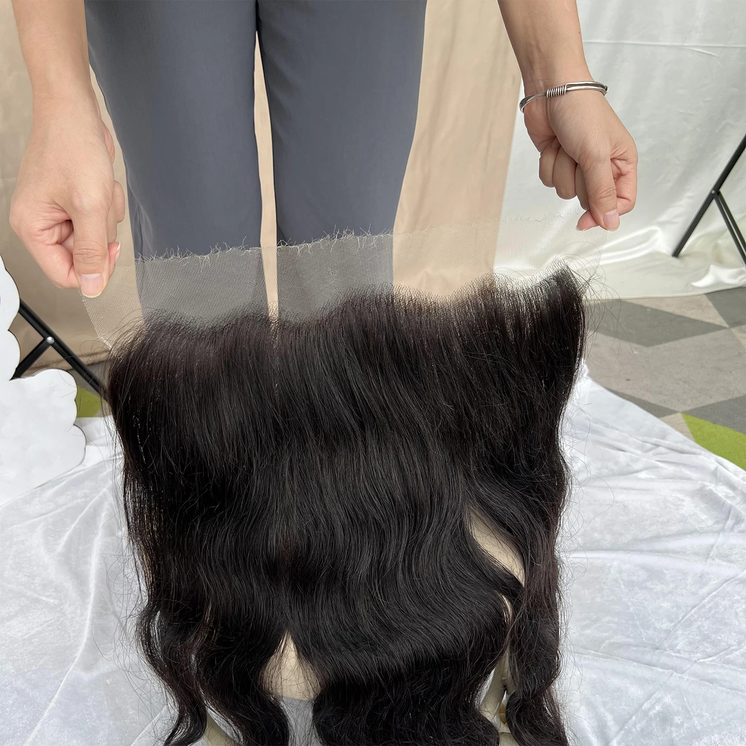 SWANEE-Transparente HD Extensão Frontal Do Laço, Cabelo Onda Do Corpo, Cabelo Humano Invisível, Pré Arrancado, Derreter A Pele, 13x6
