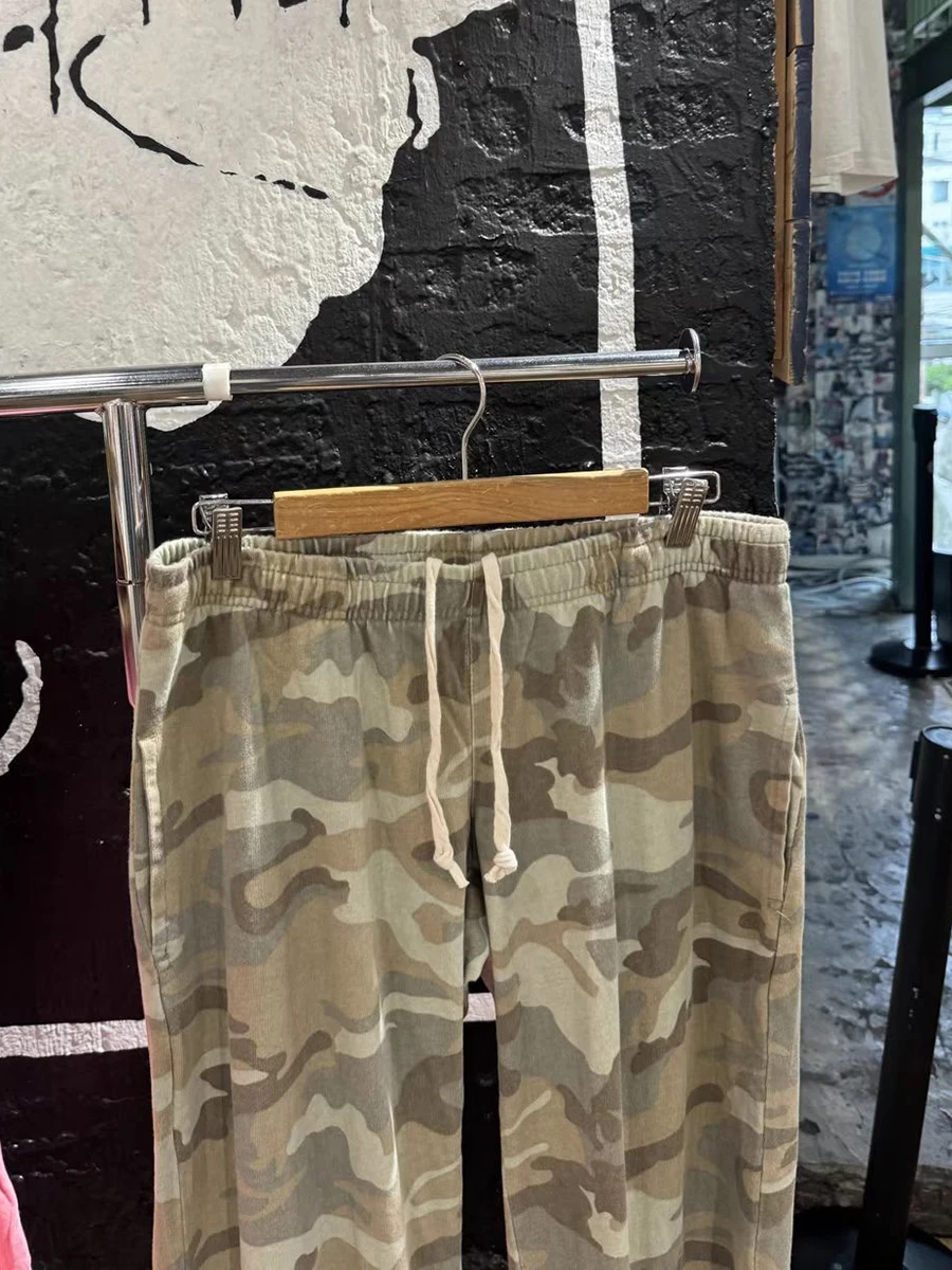 Camouflage Jogginghose mit Kordelzug für Damen, Sommer, elastische Taille, gerade Hose, amerikanische Vintage Streetwear, Baumwolle, Baggy Pants, Y2k – Detail 15