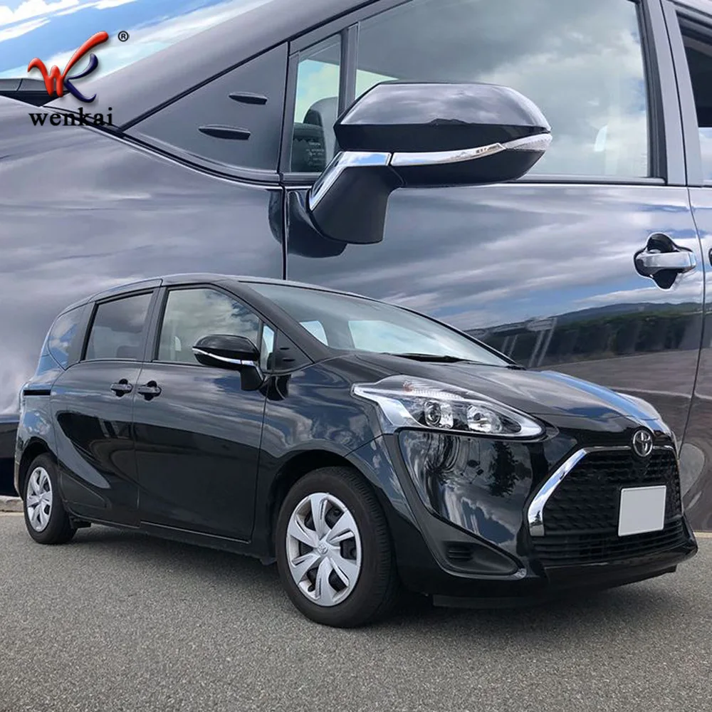 

For Toyota Sienta 170 Series ABS chrome Door side Rearview Mirror strip rear view Anti-rubbing Protect stirp accessories