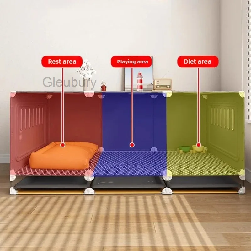 Home Indoor Dog Cage Multifunctional Small Dog Bed Large Space Breathable Dog Fence Convenient Interactive Pet Sleeping Bed