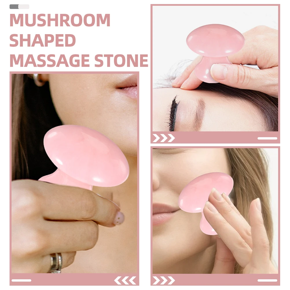 

3 Pcs Mushroom Shaped Resin Pink Color Facial Scraping Tool Back SpaMassage for Men Long Lasting Practical