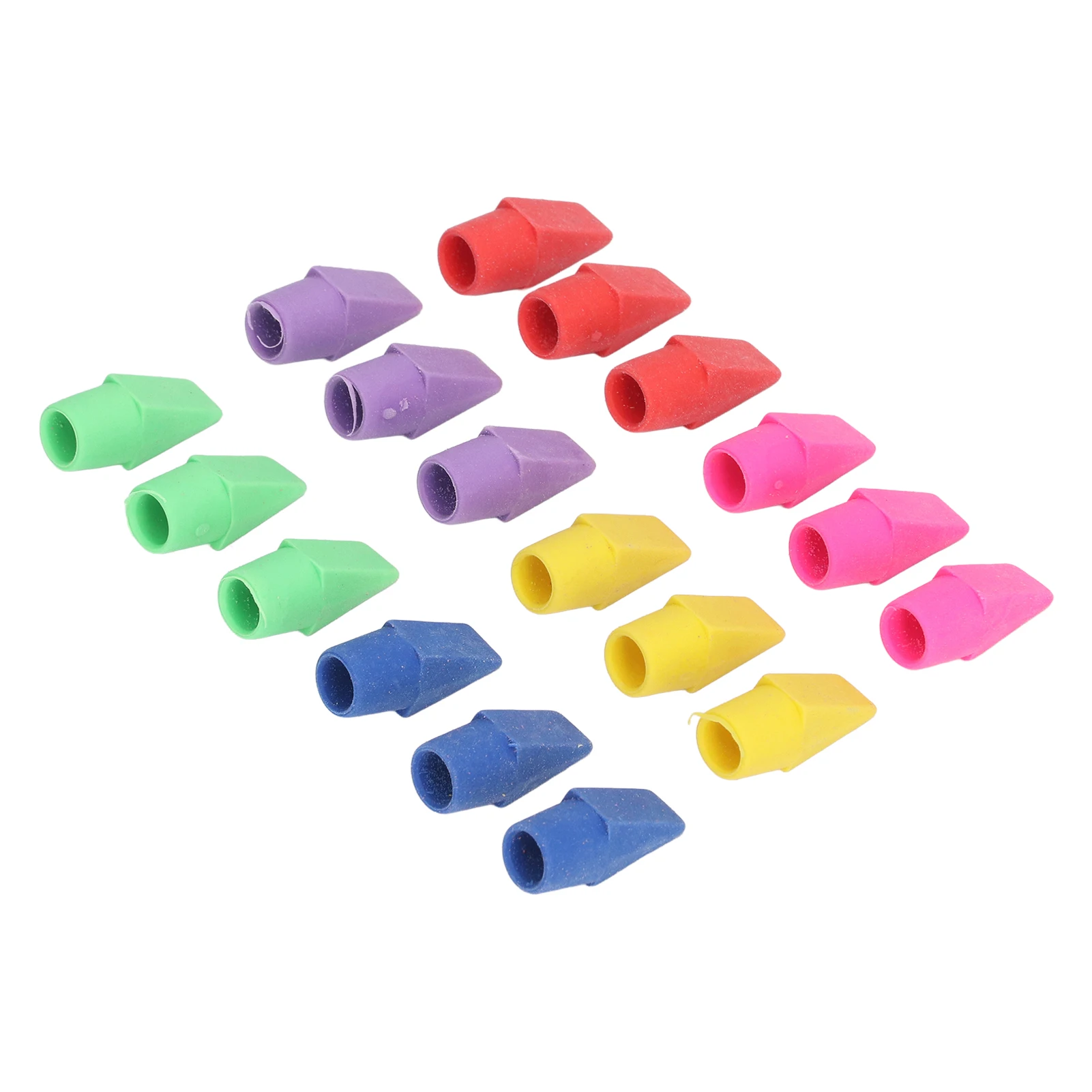 200Pcs Pencil Top Erasers Wedge Design Rubber Eraser Caps for Pencils Office School Kids Stationery Bulk Supplies