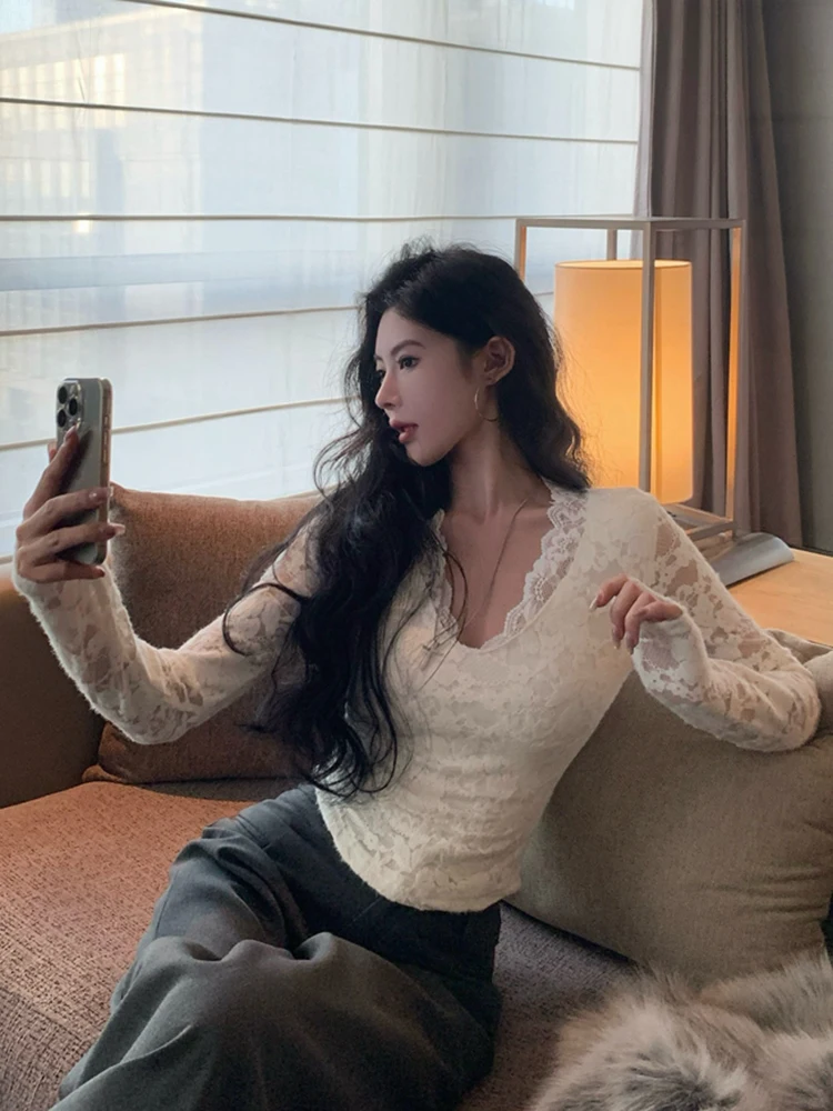 

Long Sleeved T Shirt Y2K Womens Autumn Button Patchwork Waist Flare Pleated Down Workwear Modern Original Detail Gentle Harajuku