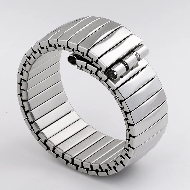 Metal Elastic Watch Band for Swatch Watch 17mm 19mm 20mm Stretch Expansion Stainless Steel Strap Men Women Wristband Accessories