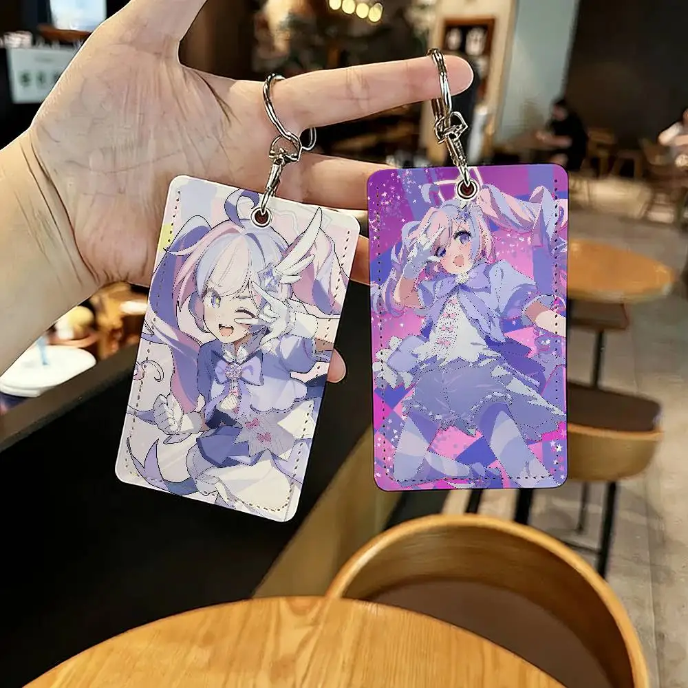 Game B-Blue Archive-S Uzawa Reisa Card Holder With Keychain Executive Protection For Bank Credit Subway Bus Case