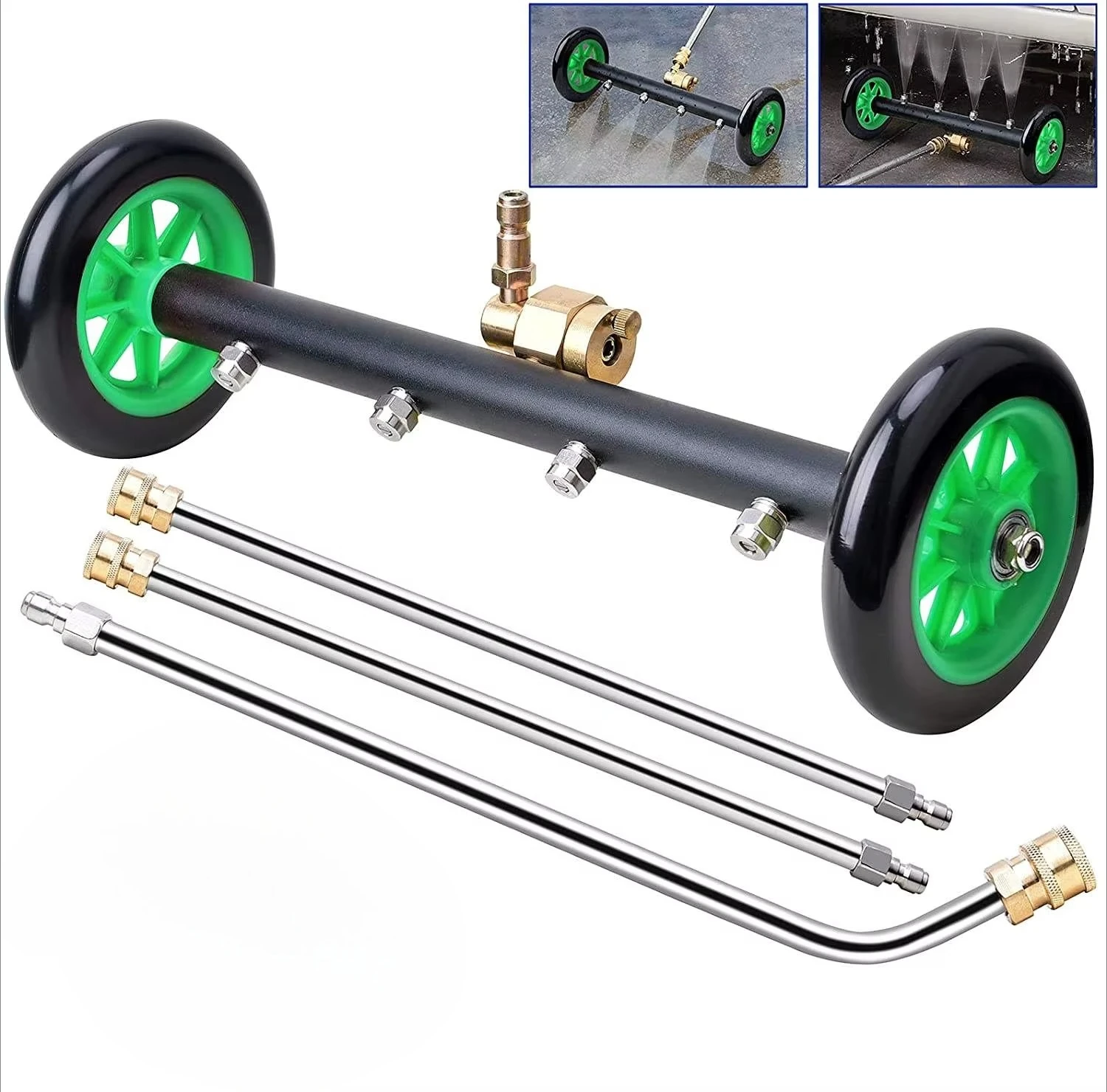 Multipurpose Undercarriage Cleaner Surface Cleaner 16 Inch Underbody Car Wash Water Broom Set