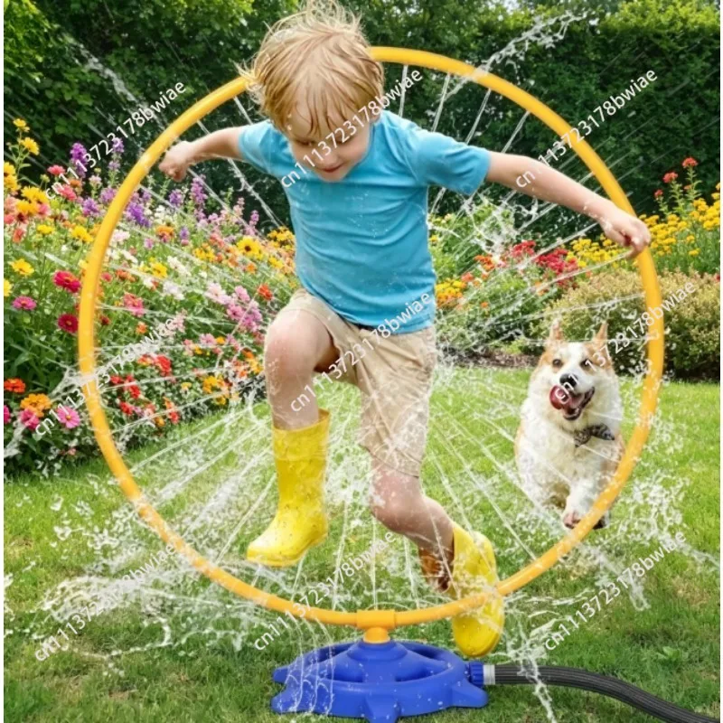 Outdoor assembled rotating water ring toy - kids' backyard water sprinkler & play toy - parent-child interactive bath toy