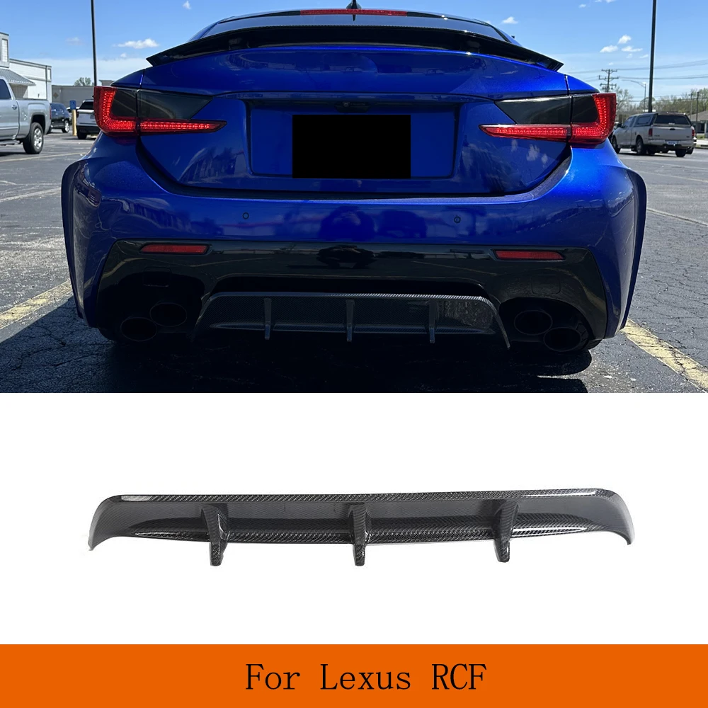 Car Rear Center Carbon Fiber Diffuser For Lexus 2015-2019 RC F RCF Car Bumper Splitter Under Panel Car Bodykits Extension