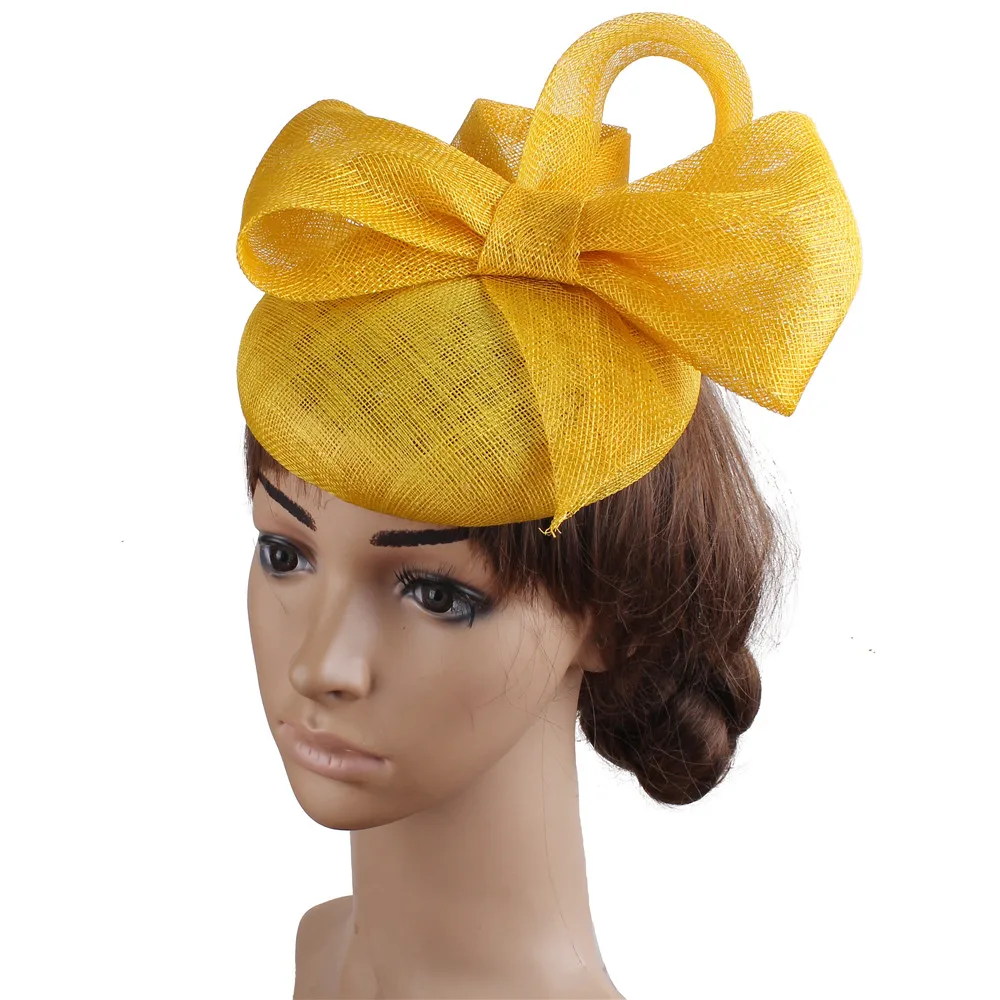 High Quality Sinamay Wedding Bridal Hat White Fascinators Headwear For Elegant Women Banquet Cocktail Millinery Hair Accessories