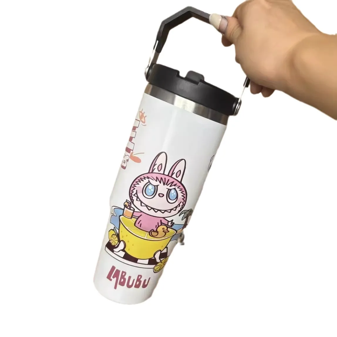 جديد لابرادور نمط الجليد الملك كوب سيارة كوب 304 الفولاذ المقاوم للصدأ كوب معزول مقبض منفذ واحد