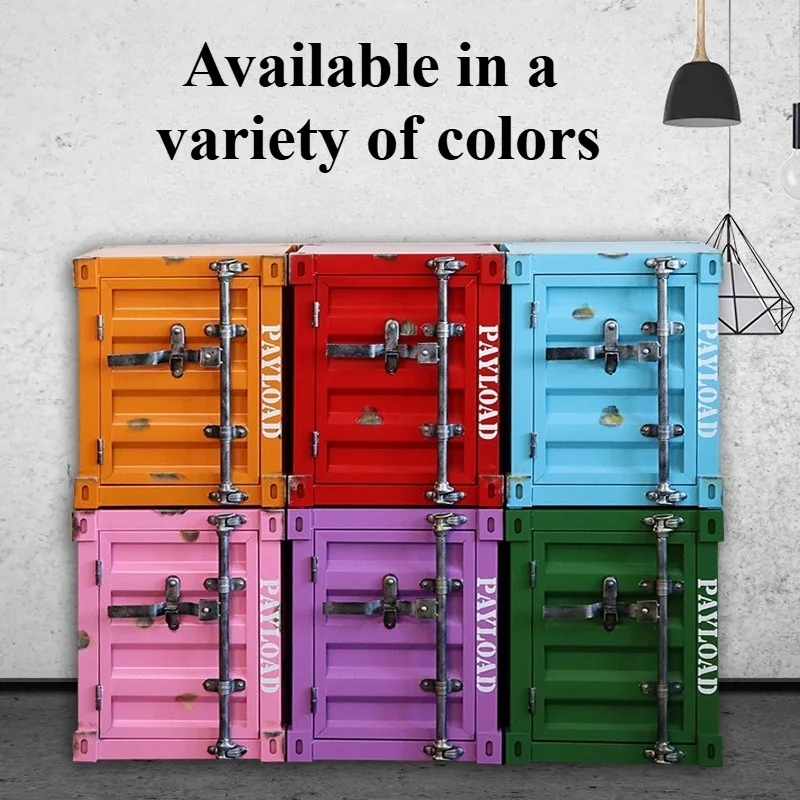 تصميم منضدة محمولة فاخرة على الطراز الصناعي خزانة حاوية فنية حديدية جمالية لغرفة المعيشة حلي إبداعية