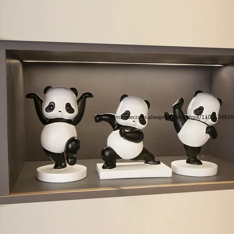 

Creative Panda Ornaments Home Accessories Living Room Wine Cabinet Decorations Housewarming Office Desktop Craft Decorations
