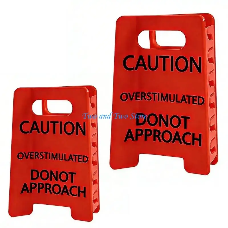 

HX6F 2xFunny Warning Hairpin Overstimulated Caution Sign Hair Claw Clip for Everyday