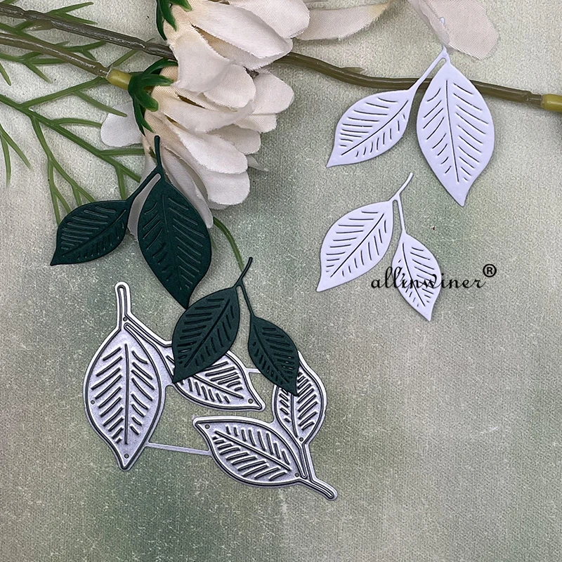 2Pcs Leaves decoration Metal Cutting Dies Stencils For DIY Scrapbooking Decorative Embossing Handcraft Die Cutting Template