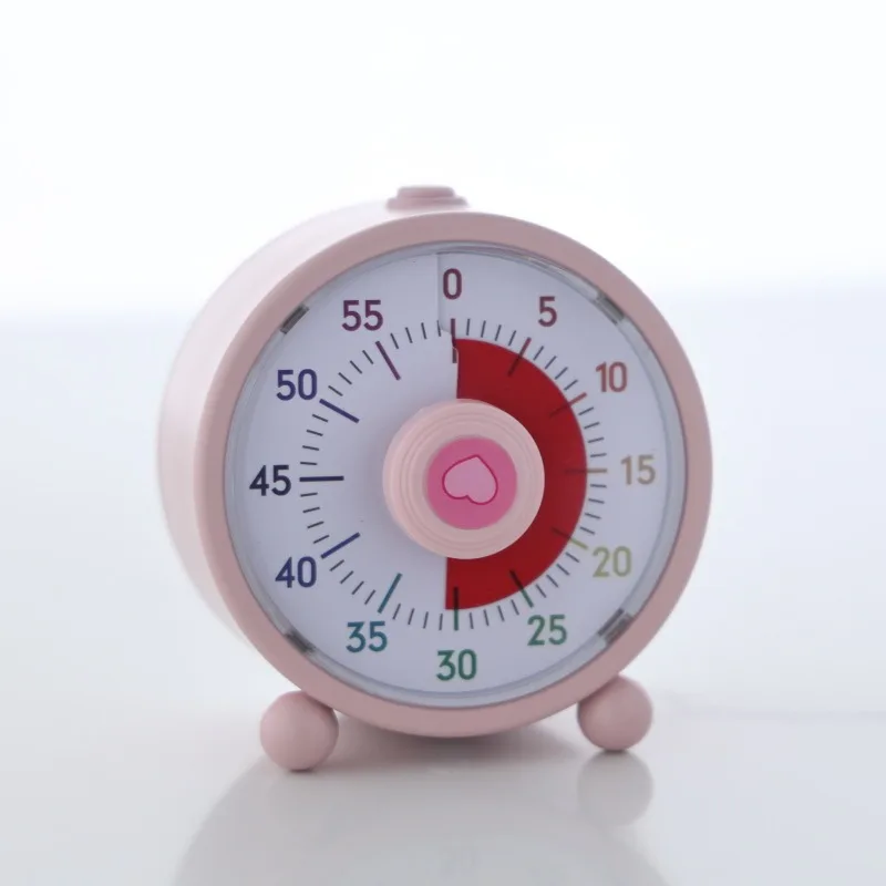 3.5in Visual Timer Metal Shell Kids Study Countdown Clock 1 Hour Time Manager Pink Blue Plastic Back Cover for Homework Class