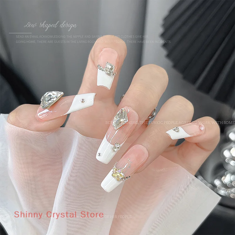 5PCS Sparkle Sharp Diamond Nail Art Rhinestones Jewel Decoration Mix Clear White Nail Charms Ornaments