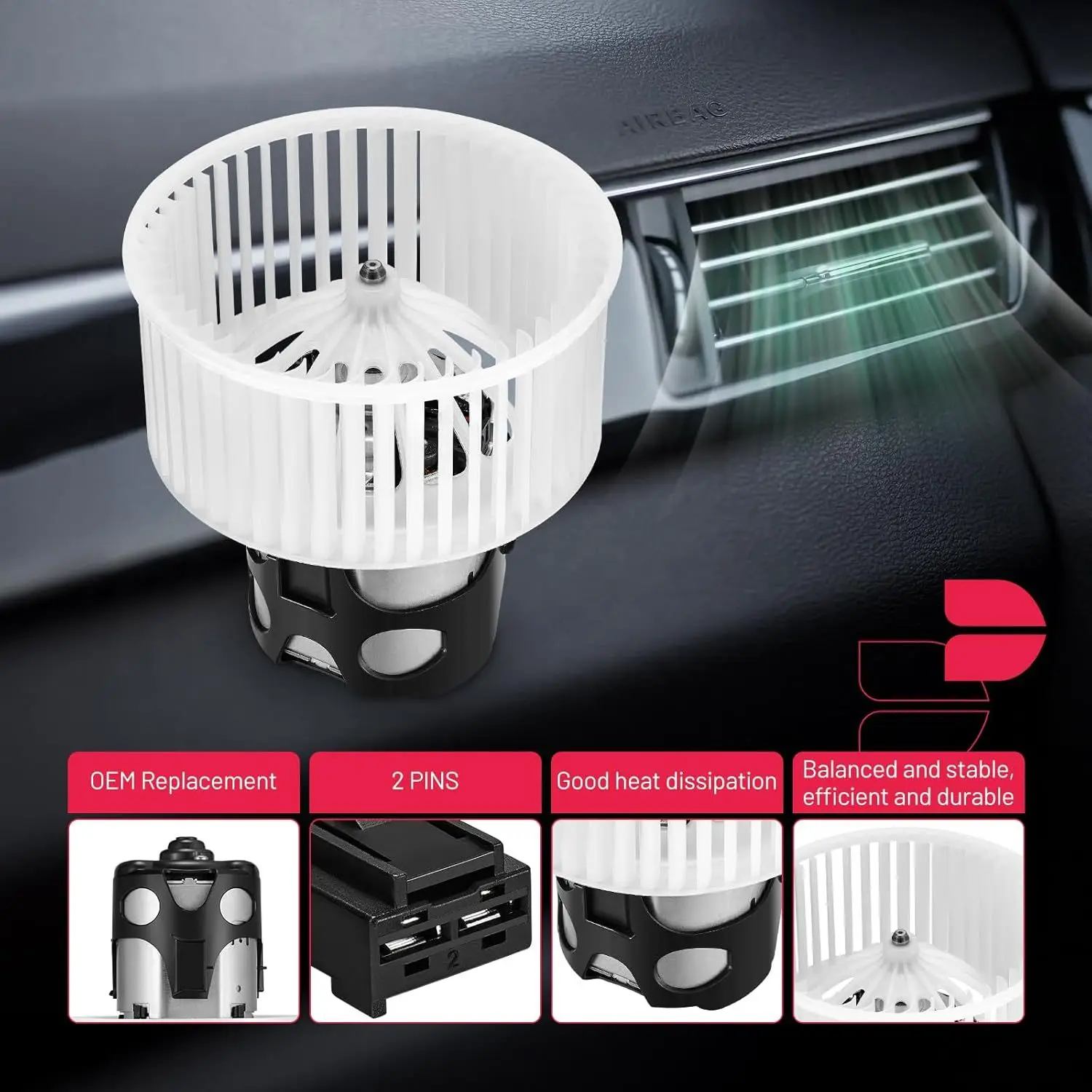 محرك منفاخ سخان التيار المتردد 700294 لسيارات BMW 528i/535d/535i GT/550i/640i/650i/740i/750i/760Li/550i GT (يستبدل 64119242607) #1