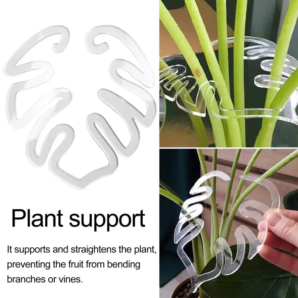 Plant Leaf Holder Bamboo Clamp Set Reusable Flower-shaped Plant Stem Support for Indoor Outdoor Greenery Turtle Shell Design