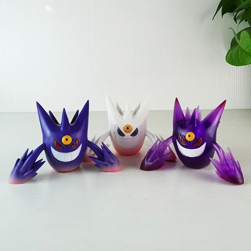 8cm Pokemon Mega Gengar Three Colors Kawaii Anime Figure Model Gk Statue Kid Collection Desktop Decoration Ornament Toys Gifts