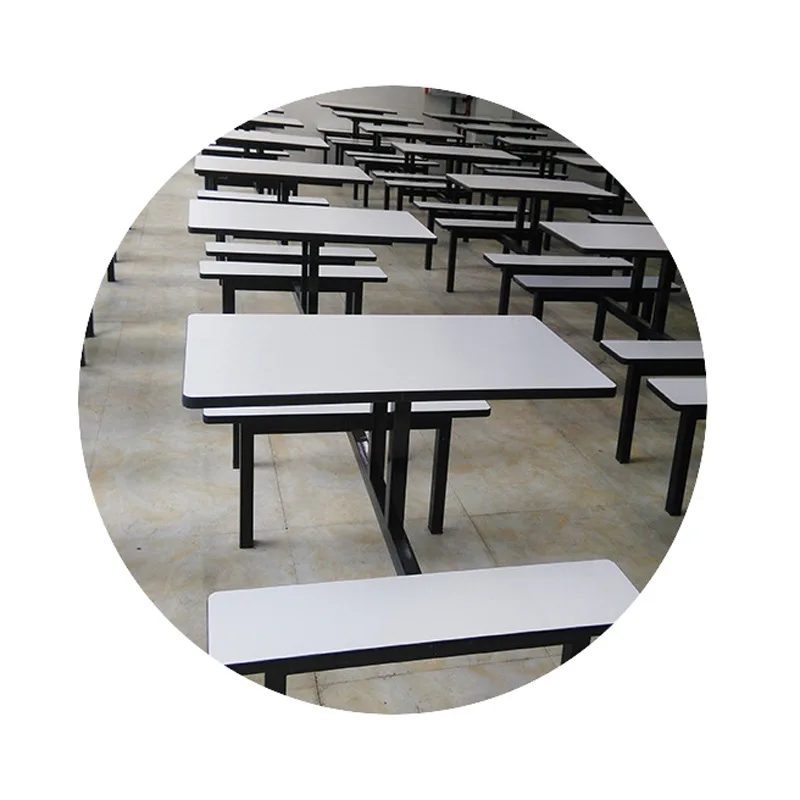 

Fast food table for four, one-piece table and chairs in the school cafeteria